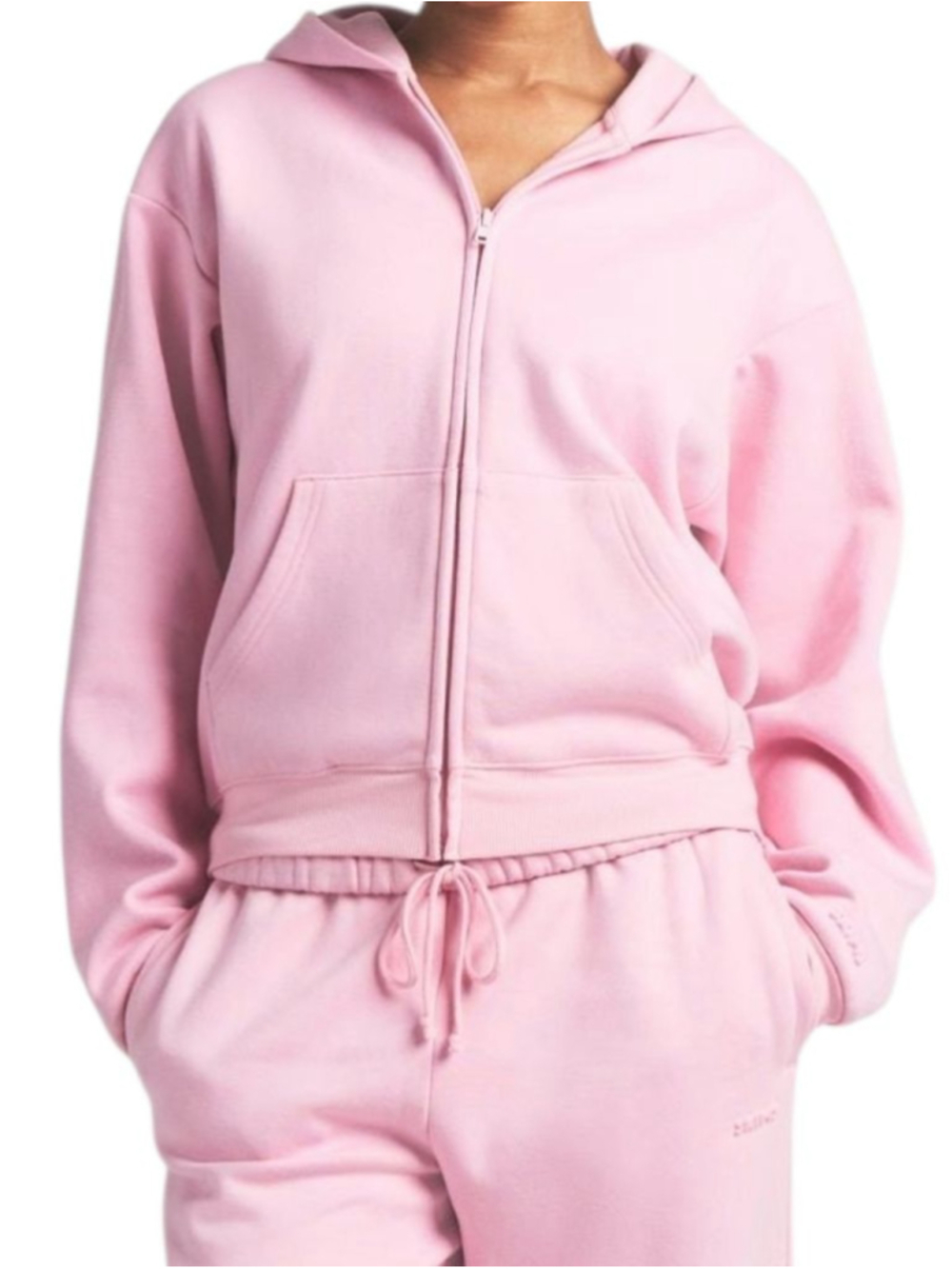 NWT SKIMS Cotton Fleece Classic Zip Up Hoodie Sweatshirt Cherry Blossom MEDIUM